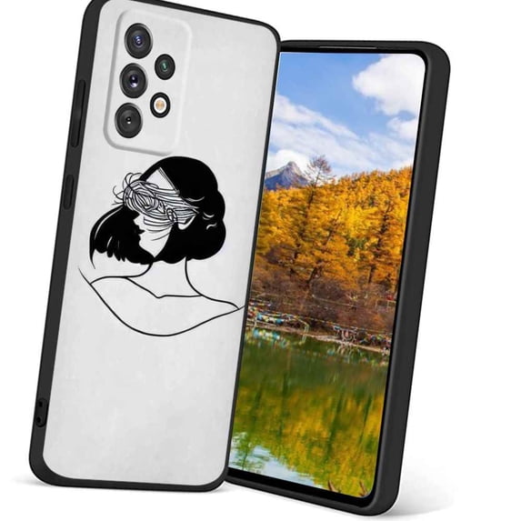 Compatible with Samsung Galaxy A72 5G Phone Case, Line-Art-4 Case Silicone Protective for Teen Girl Boy Case for Samsung Galaxy A72 5G