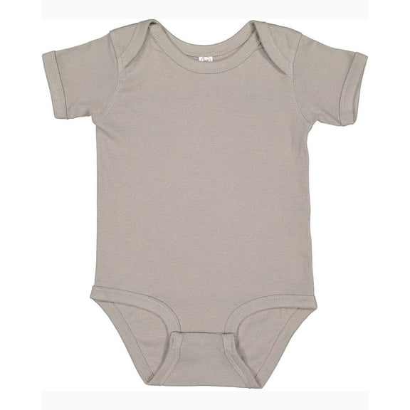 Rabbit Skins, Baby Soft Short-Sleeve Bodysuit , Titanium, 24 Months