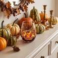 thumbnail image 5 of Autumn Stemless Glass Fall Clear Drinking Tumbler Thanksgiving Squirrel Pumpkin Maple Leaf Printed Table Drinkware for Juice Beverages for Home Dinner Party Gathering, 5 of 5