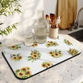 thumbnail image 3 of Washable Rubber Sunflower Cute Floral Dish Drying Mats for Kitchen Counter Home Large Coffee Bar Pad Accessories and Decor for Utensils Stemware 19.5''x12'', 3 of 7