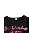 thumbnail image 6 of Summer Baby Girls Short-sleeve Tops Shorts Casual Set Letter Print Tassel T-shirts Ripped Denim Short Pants, 6 of 7