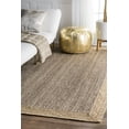 thumbnail image 1 of nuLOOM Tapis de Jute Eleonora Tissé à la Main, 4' x 6', Gris, 1 of 4