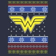 thumbnail image 2 of Junior's Wonder Woman Ugly Christmas Sweater Print Logo Cowl Neck Sweatshirt, 2 of 4