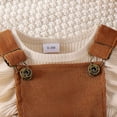 thumbnail image 6 of GYRATEDREAM Newborn Baby Girl Outfits Infant Ruffle Long Sleeve Ribbed Romper Corduroy Suspender Skirt Overall Dress Toddler Fall Winter Clothes Apricot for 0-18M, 6 of 8