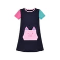 thumbnail image 1 of Robe Fille T-Shirt Coton Contraste de Couleur Poche Cochon Manches Courtes 5 Ans, 1 of 1