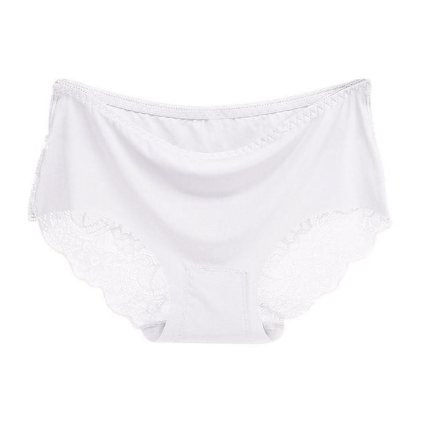 Aktudy Aktudy Women Lace Panties Seamless Underwear Ice Silk Lady Briefs White Xl Walmart Com Walmart Com