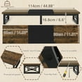 thumbnail image 6 of IBUYKE 45" Large TV Riser for 32-60 inch TV,Tabletop Short TV Stand with Storage and Steel Legs,Dual Screen Office Desk,Stand Riser,TV Riser Stand for Home,Bedroom,Living Room,Rustic Brown TVT002H, 6 of 17