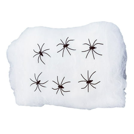 Nmdmisc Spider Webs Halloween Decorations with 6 Fake Spiders,Super Stretchy Cobwebs for Halloween Decorations Indoor,Fake Spider Web for Halloween Party Decorations (60g Spider Web 6 Spiders)