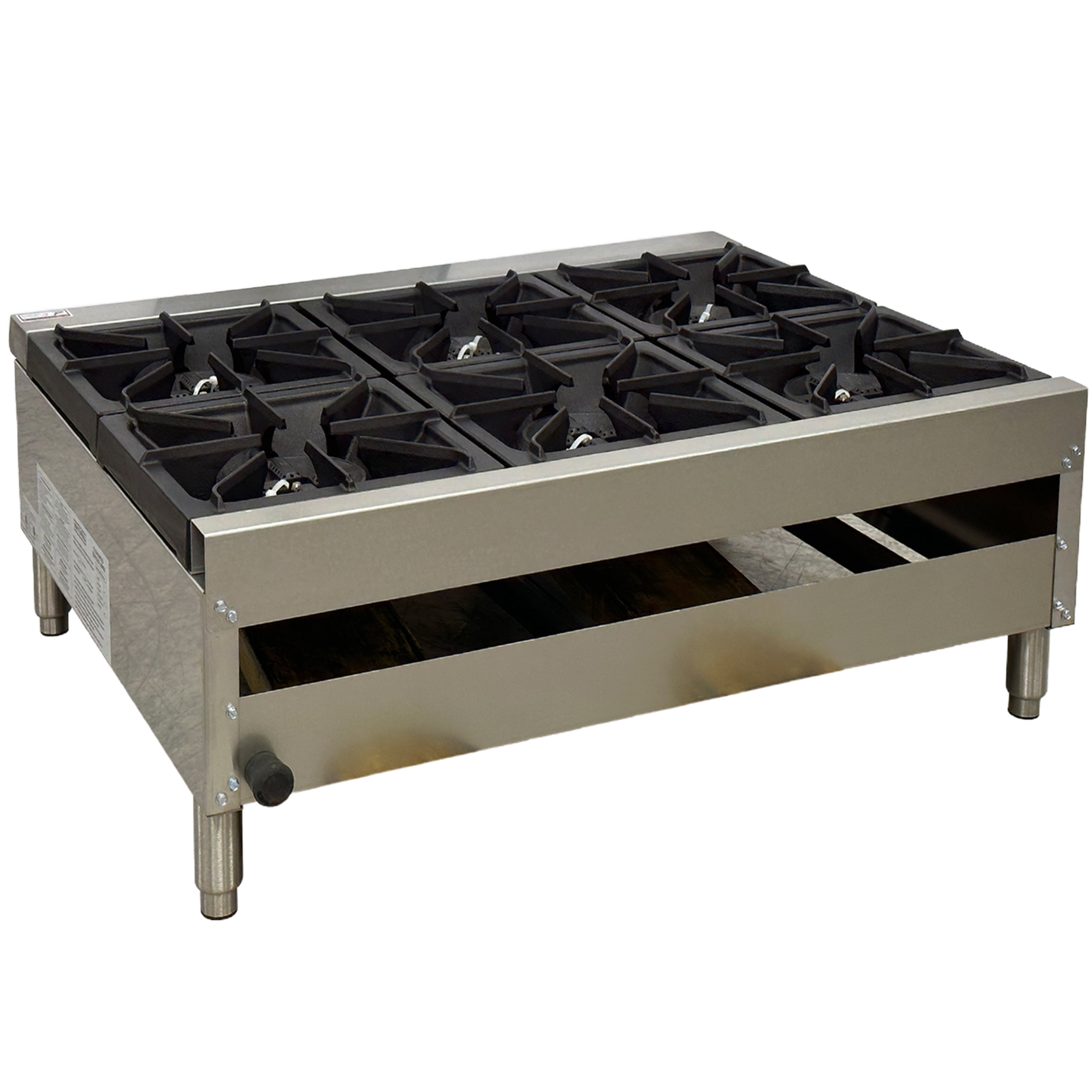 NSF Gas Hot Plate 6 Burner Gas Stove 36" Commercial Stove Top Countertop Gas Range Commercial Cooking Equipment 150,000 BTU, ETL Listed