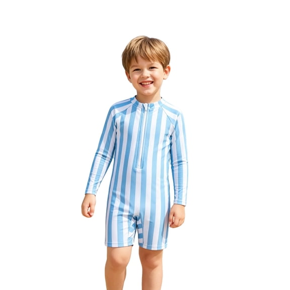 Byoo Toddler Boys UPF 50 One Piece Rash Guard Quick Dry Beach Pool Water Swimsuits,Blue