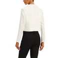 thumbnail image 3 of INSPIRE CHIC Women's Long Sleeve Open Front Notched Lapel Business Cropped Blazer Jackets XL White, 3 of 6