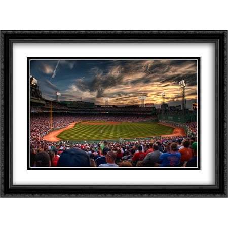 Fenway Park 2x Matted 38x28 Large Black Ornate Framed Art Print from the Stadium Series