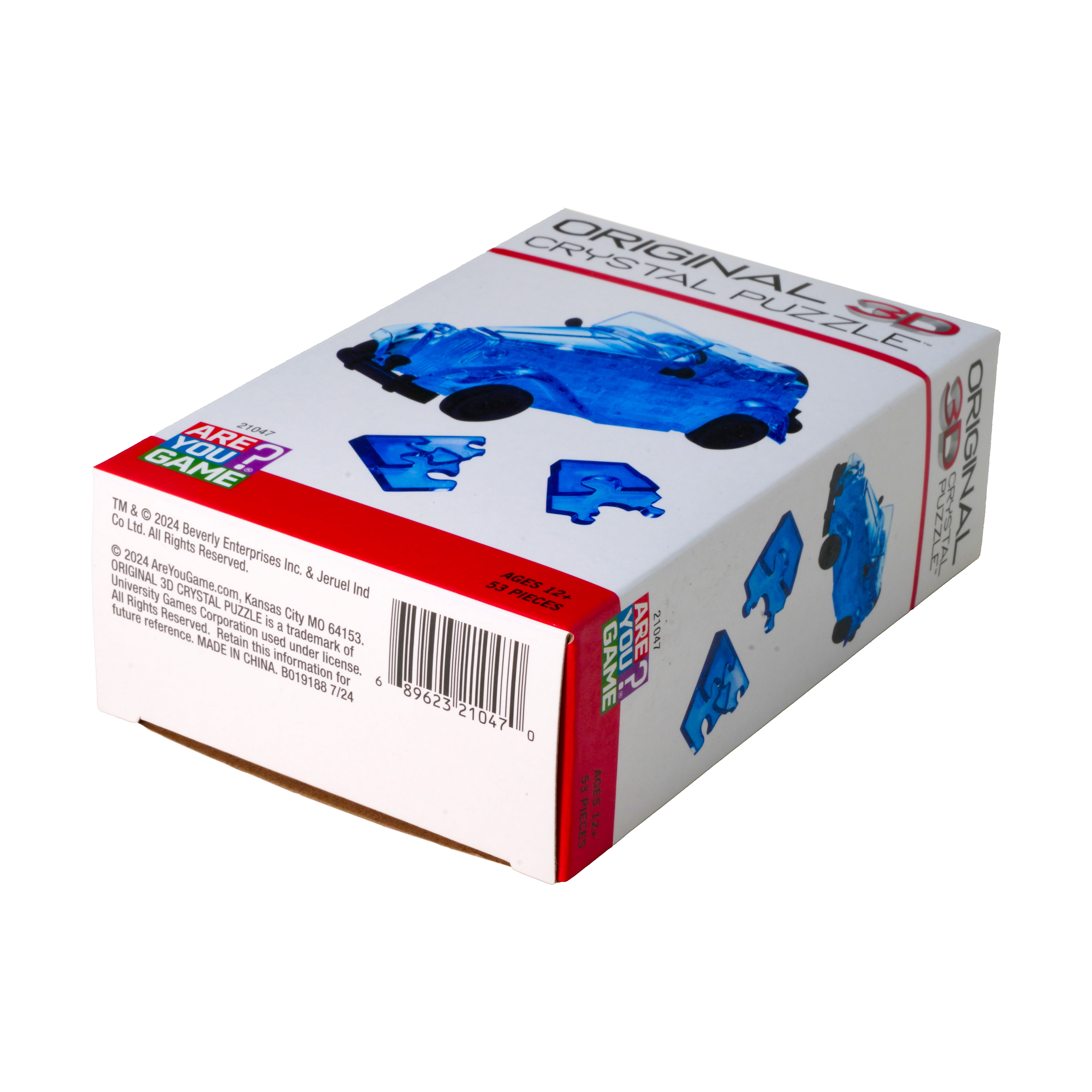 AreYouGame.com 3D Crystal Puzzle - Classic Car (Blue): 53 Pcs