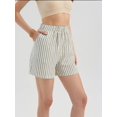 thumbnail image 3 of Striped High Waist Elastic Waist Shorts, 3 of 6