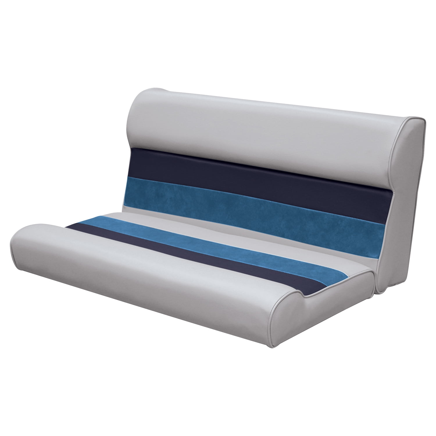 Wise 8WD1001011 Deluxe Series Pontoon 37" Bench Seat and Backrest Cushion Set, Color Grey/Navy