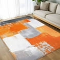 thumbnail image 4 of Burnt Orange Grey Oil Painting 5x8 Area Rugs, Abstract Modern Geometric Non-Skid Rubber Backing Large Rectangle Rugs - Living Room Bedroom Home Office, Indoor Floor Mat Carpets Washable Rug, 4 of 9
