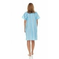 thumbnail image 4 of Dream8teen Women's Snaps Front Closure House Dress Sleeveless Woven Housecoat Duster Lounger Robe 2017 Blue Plaid 3X-Large, 4 of 5