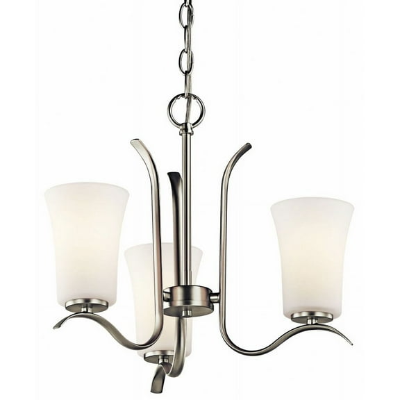 43073NI Kichler Lighting Armida - 3 Light Mini Chandelier - with Transitional inspirations - 14.25 inches tall by 18 inches wide-Brushed Nickel
