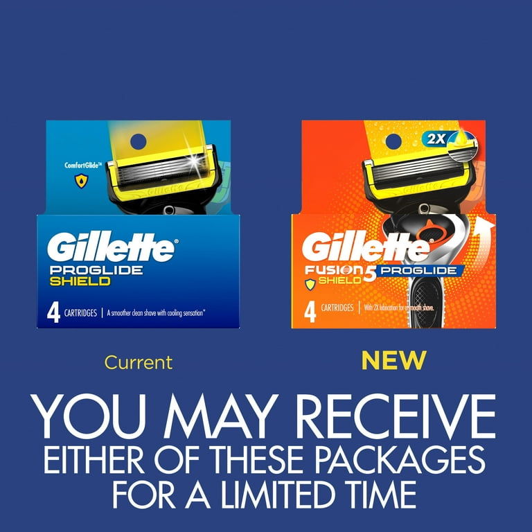 Recharges Gillette ProShield - Pack De 4 Cartouches 5 Lames Pour Rasoirs Fusion, ProGlide - Lames En Acier Inoxydable