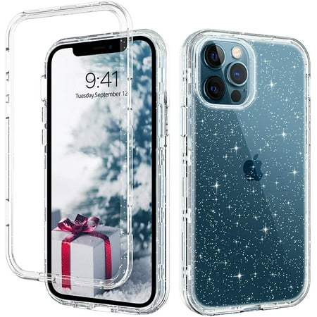 Guagua Cases For Iphone 12 Pro Max 6.7 Inch Crystal Clear Glitter Bling 