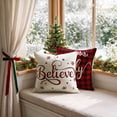 thumbnail image 2 of Sm:)e Family Believe Let it Snow Winter Christmas Throw Pillow Cover 16x16 Inch Set of 4, 2 of 7