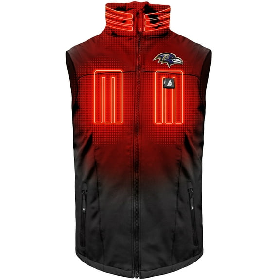 Men's ActionHeat Black Baltimore Ravens 5V Battery Heated Full-Zip Softshell Vest