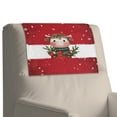 thumbnail image 4 of SCRAWLGOD Christmas Cow Holly Snowflake Red White 2 Piece Recliner Headrest Cover Easy Care PU Leather, Wear Resistant & Stain Resistant Couch Chair Head Protector for Sofa 17x27 in, 4 of 7