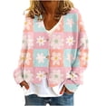 thumbnail image 2 of Wancir Cardigan Sweaters for Women Graphic Print V Neck Button Down Oversized Cardigans 2024 Loose Knit Outwear, 2 of 5