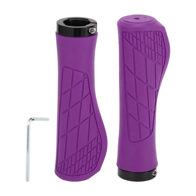 Cubiertas de empuñaduras de manillar de bicicleta Unique Bargains de 134 mm de largo, empuñaduras suaves para el extremo de la bicicleta, color púrpura, 1 par