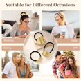 thumbnail image 7 of 3PCS Gold Metal Hair Ties for Thick Hair, Elegant Durable Geometric Design, Hair Accessories Stretchy Ponytail Cuff Holders, 3 Styles for Holiday Gifts, 7 of 7