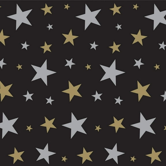 6 Pack Beistle Star Party Backdrop- Black, Gold, and Silver