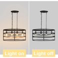 thumbnail image 2 of Depuley 4 Light Black Industrial Metal Cage Chandelier Ceiling Lighti Fixtures Farmhouse Hanging Oval Pendant Light for Living Room Kitchen Island Dining Hallway, E26 Socket, 2 of 6