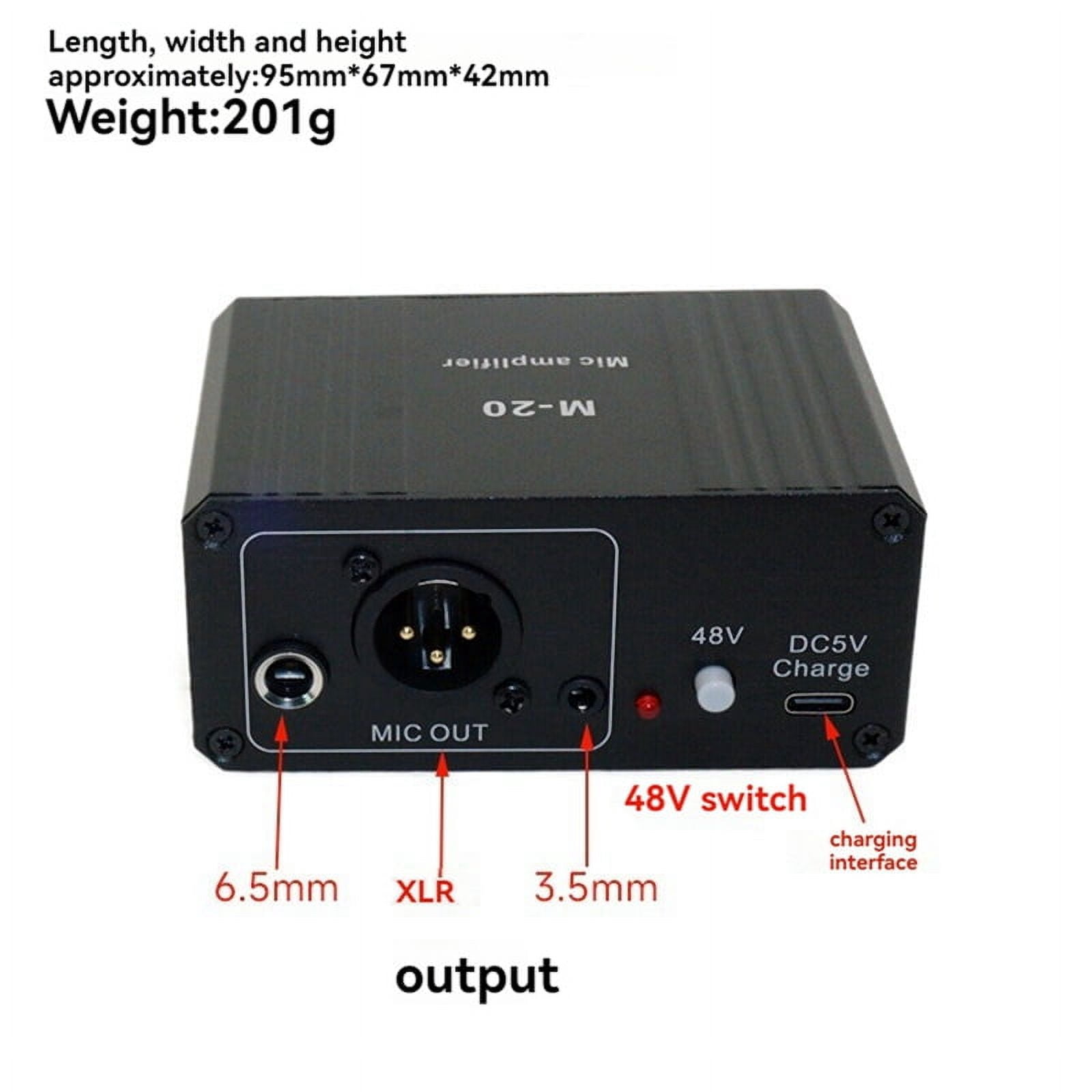 Dynamic Microphone Condenser Mic Amplifier M-20 Audio 48V Phantom Power Charging Black for Live Sound Card Speaker B