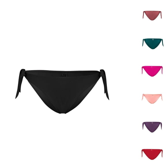 FRSASU Bikini Bottoms for Women String Bathing Suit Bottom with Moderate Coverage High Waist Swim Bottom Red