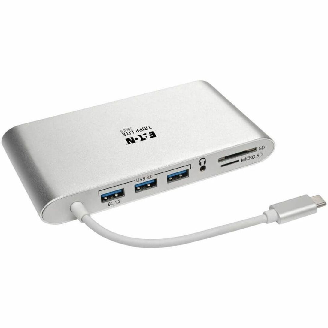 Tripp Lite USB-C Docking Station w/HDMI, VGA, mDP, USB-A, Gb Ethernet, SD, 3.5 mm & PD Charging, Thunderbolt 3 Compatibl