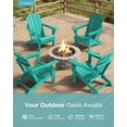 thumbnail image 7 of Folding Adirondack Chair, All-Weather HDPE Fire Pit Patio Chair, Aqua, 7 of 7