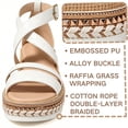 thumbnail image 4 of Knivor Wedge Sandals for Women Ankle Strap Espadrille Sandals Stud Trim Platform Open Toe Summer Casual Sandals Non Slip Sole Adjustable Buckle for Casual Daily,Beach, 4 of 9