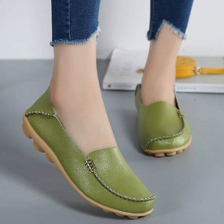 DUOYANGJIASHA Women s Comfortable Loafers Casual Round Toe Moccasins Wild Driving Flats Soft Walking Shoes Women Slip On-35