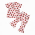 thumbnail image 4 of UAYOTSE Baby Girl Outfits Floral Summer Clothes 9 12 18 24 Months Infant Waffle Short Sleeve Tops + Shorts Set,Sizes 12-18 Months, 4 of 4