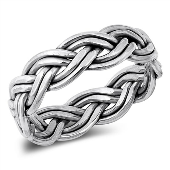 Braided Celtic Knot Wholesale Ring .925 Sterling Silver Band Jewelry Female Male Unisex Size 12