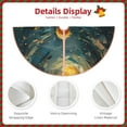 thumbnail image 3 of Xecao Whimsical Starry Night Scene Pattern Christmas Tree Skirt Round Xmas Tree Mat Base Cover for Holiday Home Decorations-30", 3 of 6