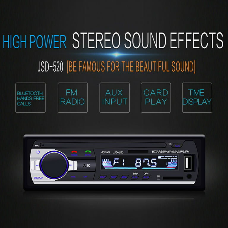 In Stock] JSD-520 12V Bluetooth Car Stereo FM Radio MP3 Audio