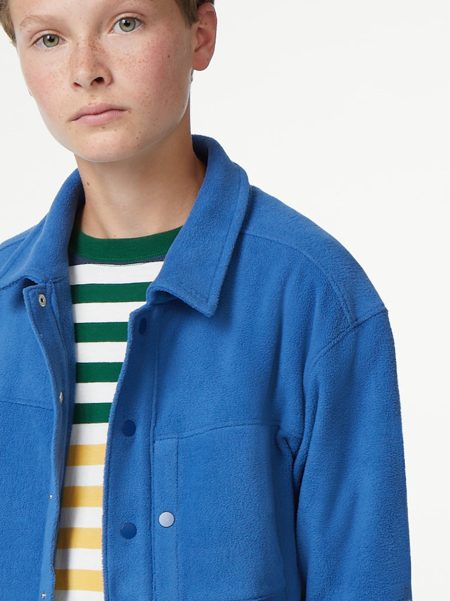 Free Assembly Boys Fleece Shirt Jacket, Sizes 4-18