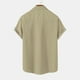 thumbnail image 3 of Camisas Para Hombre Manga Larga Camisa de manga corta con solapa y hebilla de bolsillo con impresión digital 3D para hombre (Khaki, XXL), 3 of 4