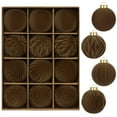 thumbnail image 1 of Adornos Navideños Flocados de 6 Cm, 12 Bolas de Terciopelo Oscuro con Cuerda para Colgar | Decoraciones Navideñas de Plástico Duradero | Decoración Navideña Multiusos para Árboles, Puertas, Paredes y, 1 of 6