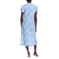 thumbnail image 2 of Sail to Sable womens  Puff Sleeve Linen-Blend Midi Dress, XXL, Blue, 2 of 3