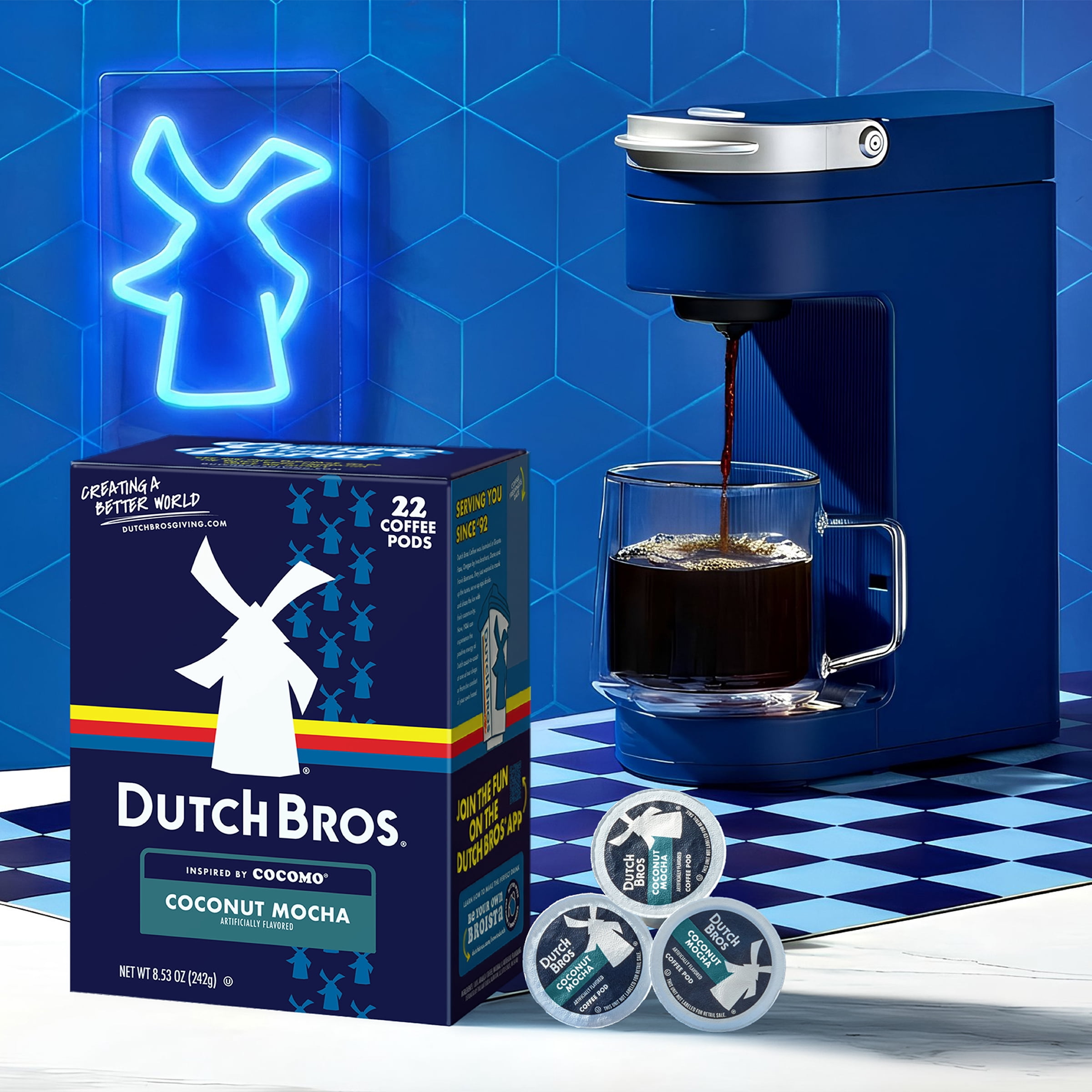 Dutch Bros Coconut Mocha Flavored Coffee Inspired by Cocomo®, 22 Count, Medium Roast, Single Serve Coffee Pods for Keurig K-Cup Brewers