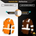 thumbnail image 3 of KwikSafety (Charlotte, NC) ESTIMATOR Long Sleeve Safety Shirt (Y-Neck Button w/POCKET) Class 3 ANSI OSHA Custom High Visibility Reflective Tape Construction Security HiViz Clothing Men | Orange Small, 3 of 7