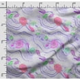thumbnail image 2 of Soimoi Sea Shell Print, Velvet Fabric, Decor Sewing Fabric by The Yard 54 Inch Wide,Decorative Fabric for Upholstery and Home Accents, Violet, 2 of 5