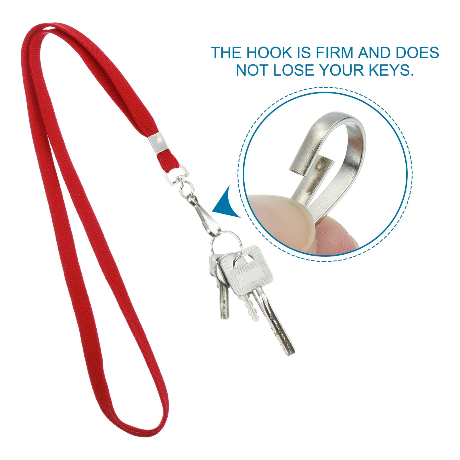 47cm Lanyards Bulk, 50pcs Teacher Lanyards for ID Badges Badge Lanyard Durable Personalized with Clip, Red